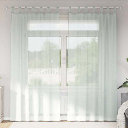 Voile Curtains with Loops 2 pcs Light Grey 140x245 cm