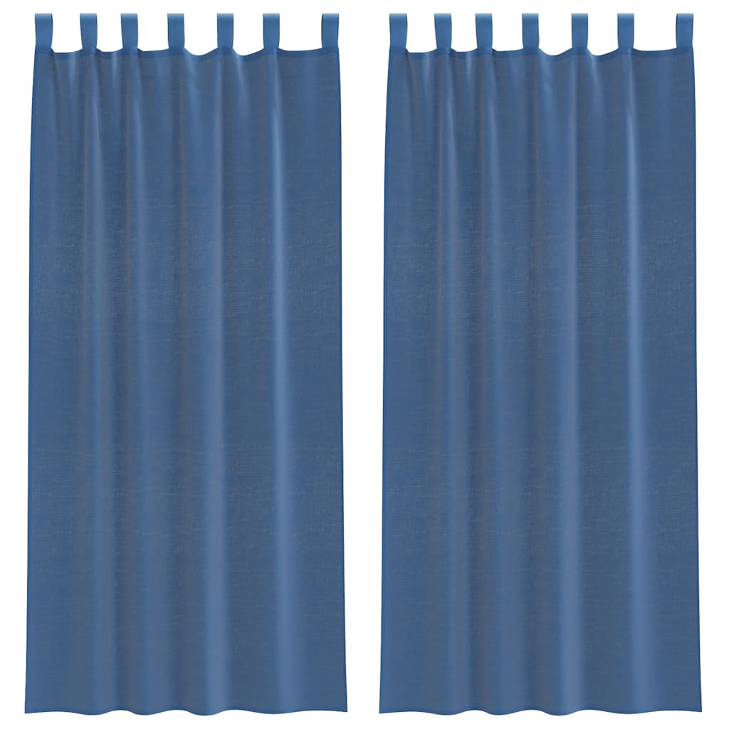 Voile Curtains with Loops 2 pcs Royal Blue 140x225 cm