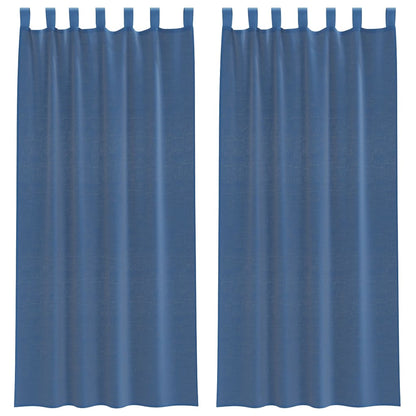 Voile Curtains with Loops 2 pcs Royal Blue 140x225 cm