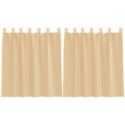 Voile Curtains with Loops 2 pcs Sand 140x140 cm