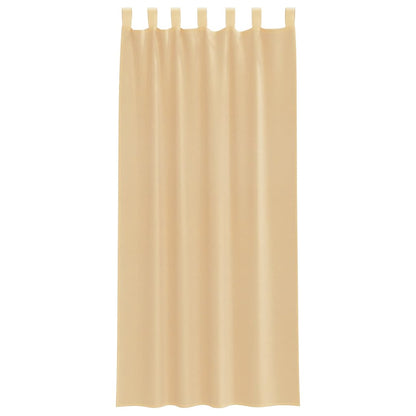 Voile Curtains with Loops 2 pcs Sand 140x225 cm