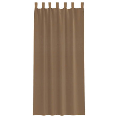 Voile Curtains with Loops 2 pcs Light Brown 140x225 cm