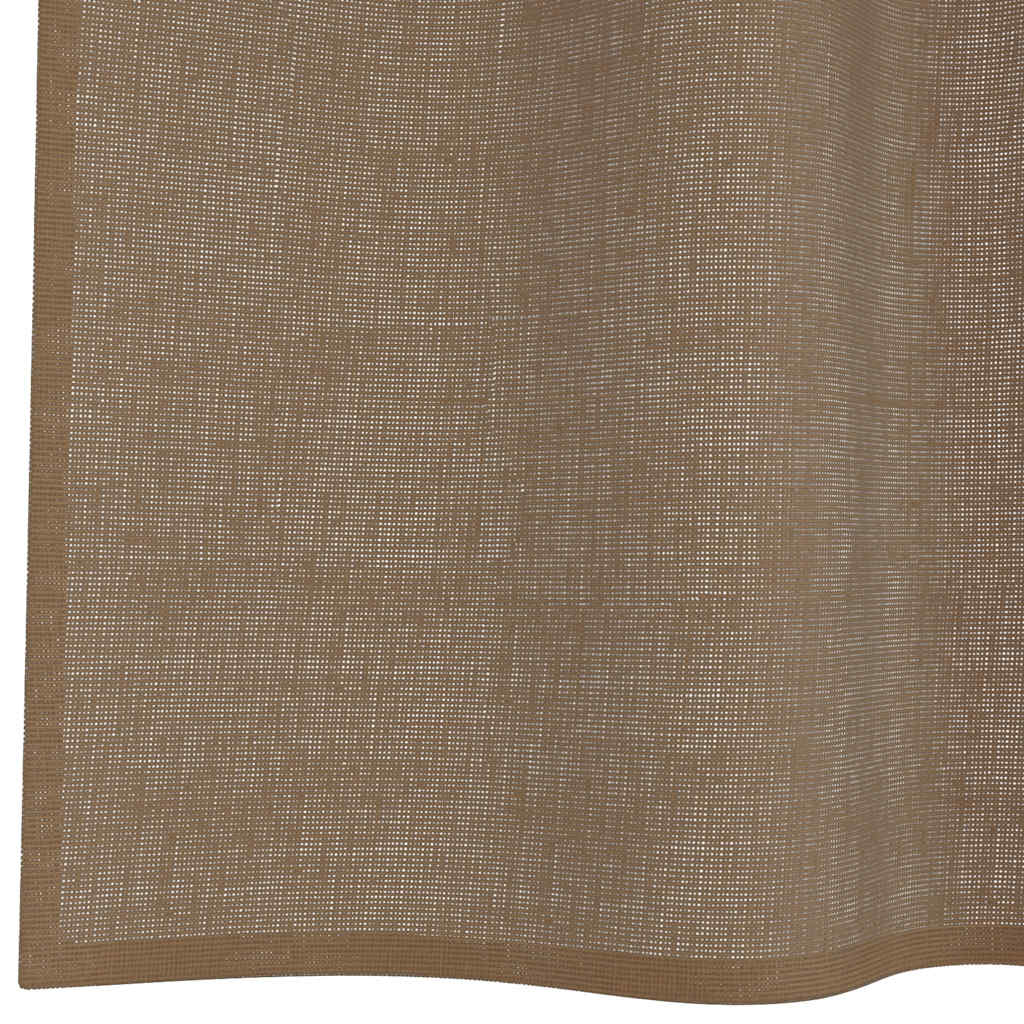 Voile Curtains with Loops 2 pcs Light Brown 140x245 cm