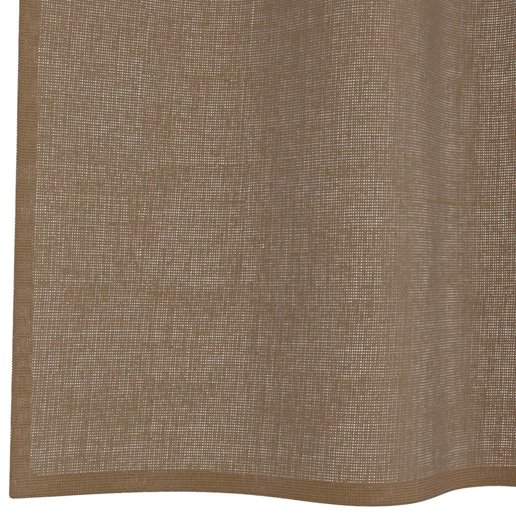 Voile Curtains with Loops 2 pcs Light Brown 140x260 cm