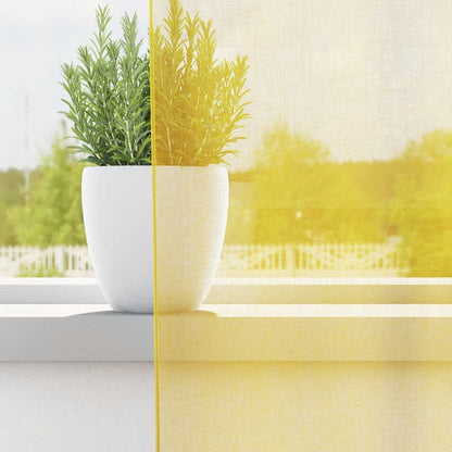 Voile Curtains with Loops 2 pcs Yellow 140x140 cm