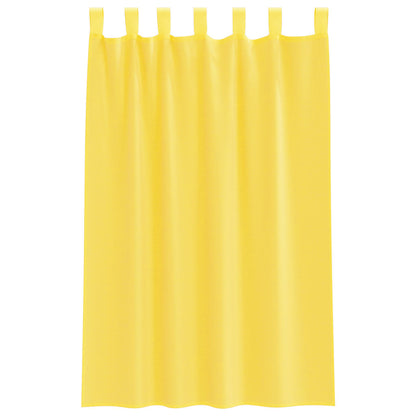 Voile Curtains with Loops 2 pcs Yellow 140x175 cm