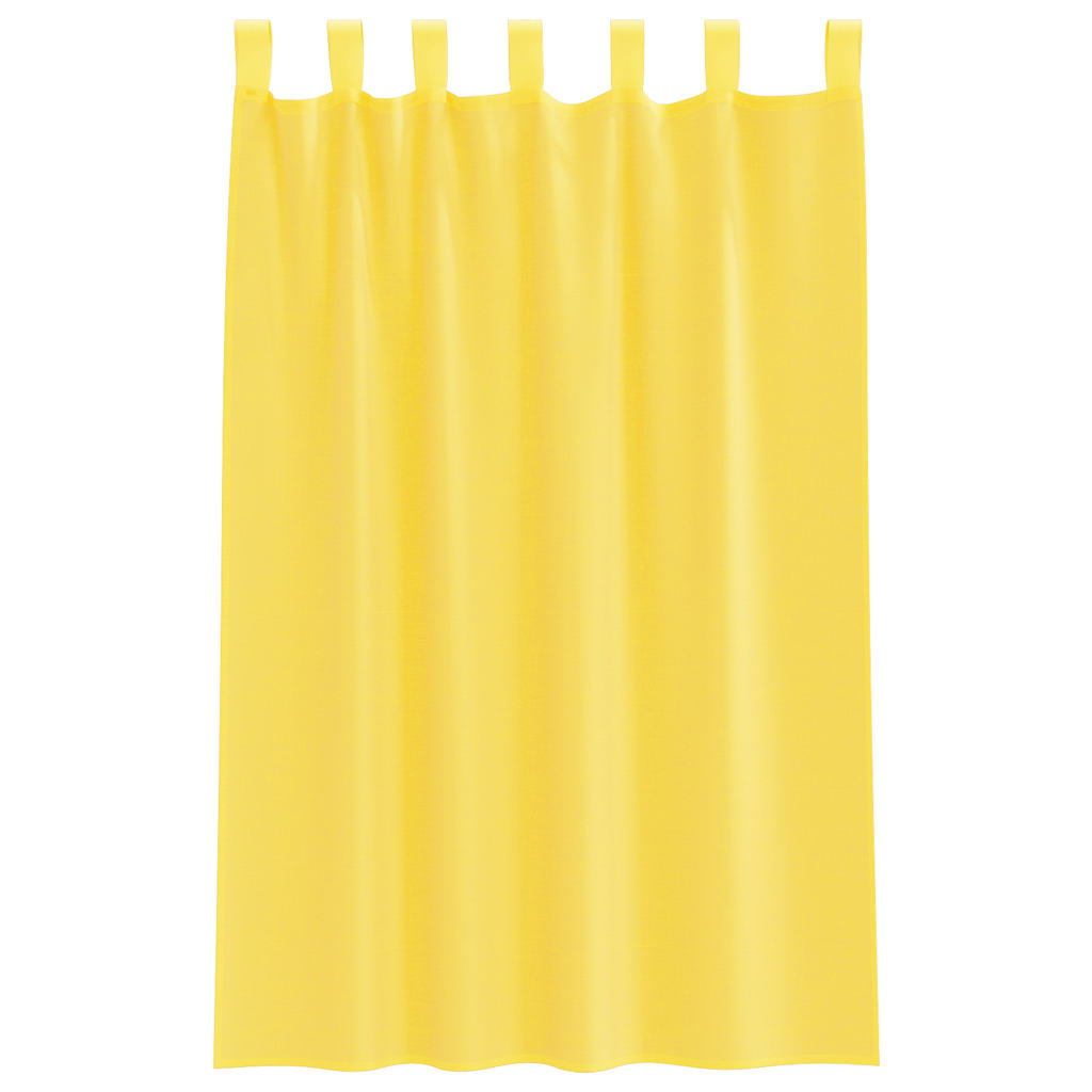 Voile Curtains with Loops 2 pcs Yellow 140x175 cm