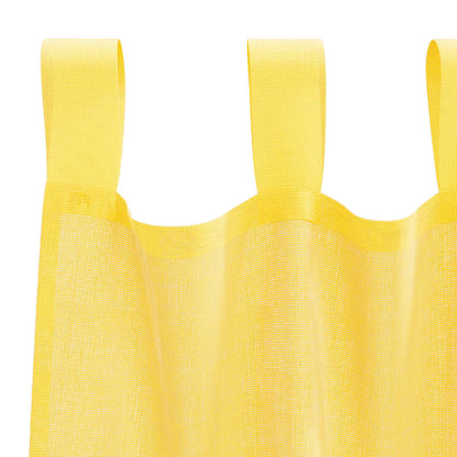 Voile Curtains with Loops 2 pcs Yellow 140x225 cm