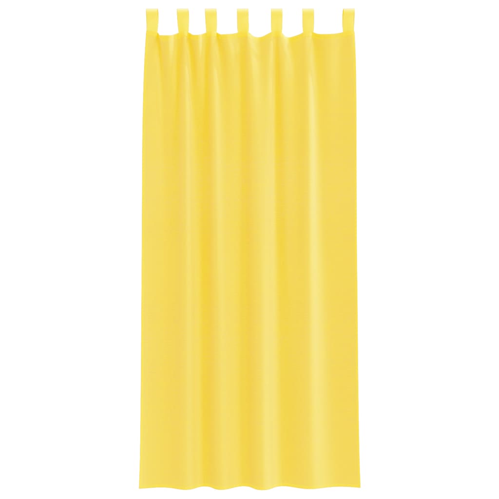 Voile Curtains with Loops 2 pcs Yellow 140x245 cm