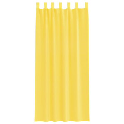 Voile Curtains with Loops 2 pcs Yellow 140x245 cm