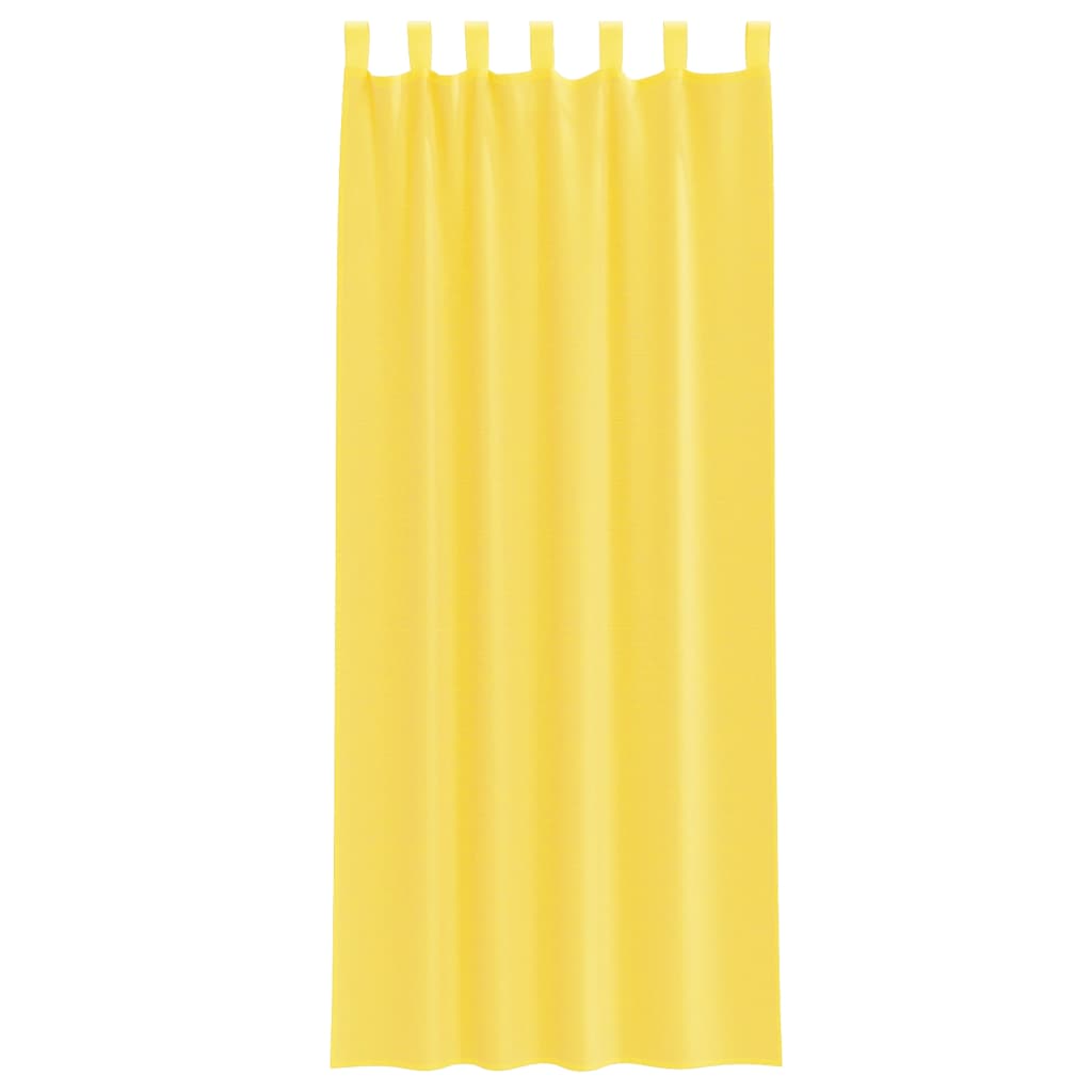 Voile Curtains with Loops 2 pcs Yellow 140x260 cm