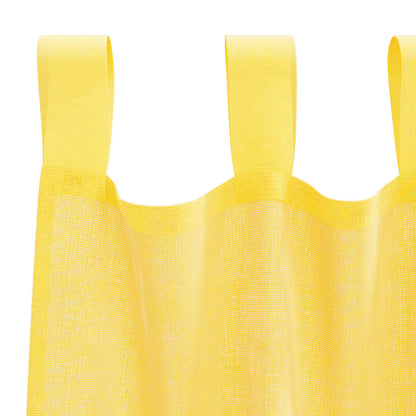 Voile Curtains with Loops 2 pcs Yellow 140x260 cm