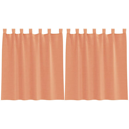 Voile Curtains with Loops 2 pcs Terracotta 140x140 cm
