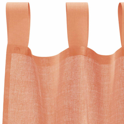 Voile Curtains with Loops 2 pcs Terracotta 140x140 cm