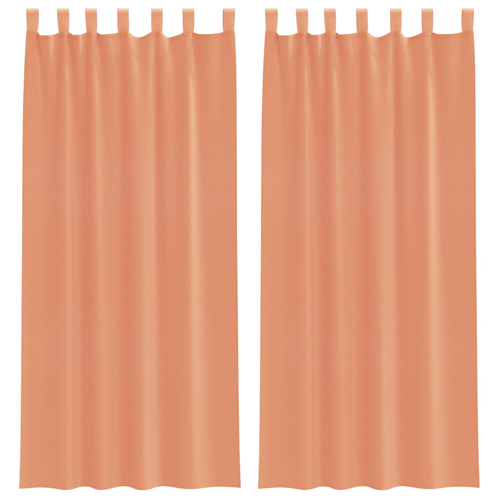 Voile Curtains with Loops 2 pcs Terracotta 140x225 cm