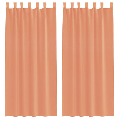 Voile Curtains with Loops 2 pcs Terracotta 140x225 cm