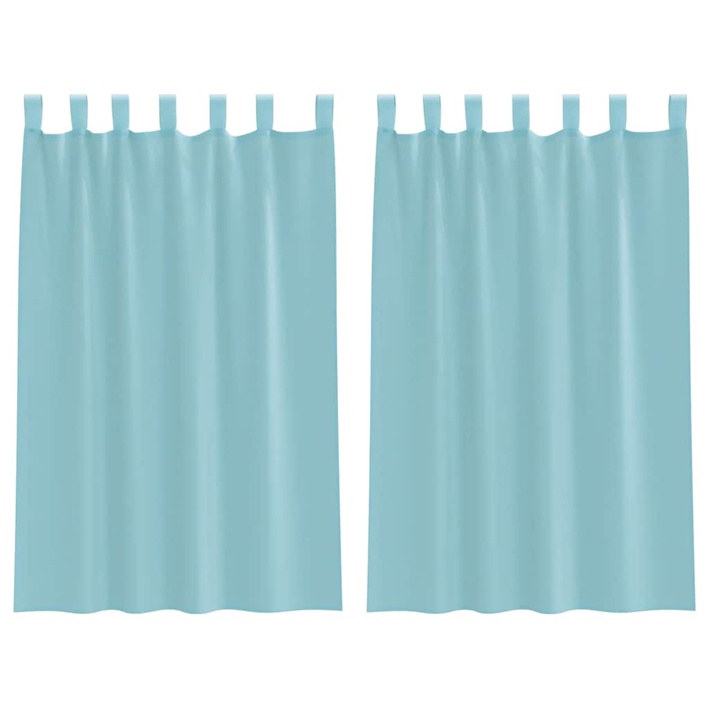Voile Curtains with Loops 2 pcs Turquoise 140x175 cm