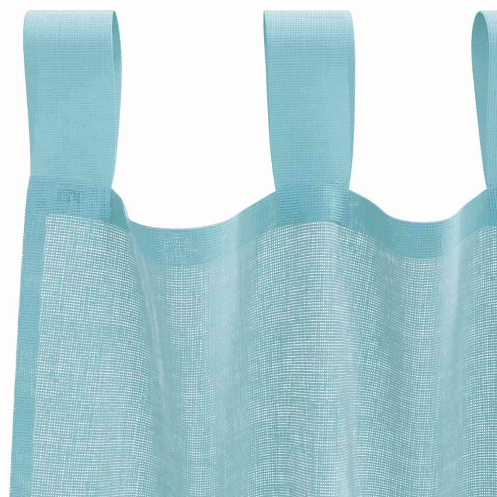 Voile Curtains with Loops 2 pcs Turquoise 140x175 cm