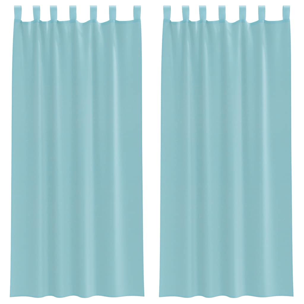 Voile Curtains with Loops 2 pcs Turquoise 140x245 cm