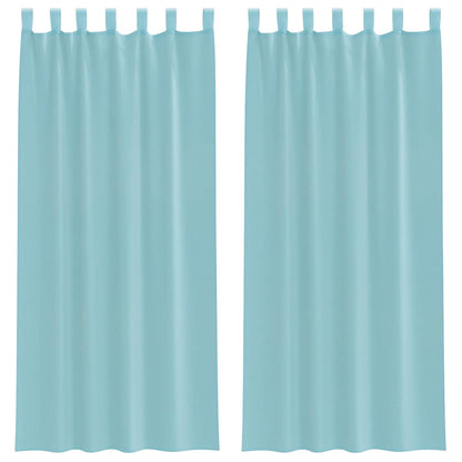 Voile Curtains with Loops 2 pcs Turquoise 140x245 cm