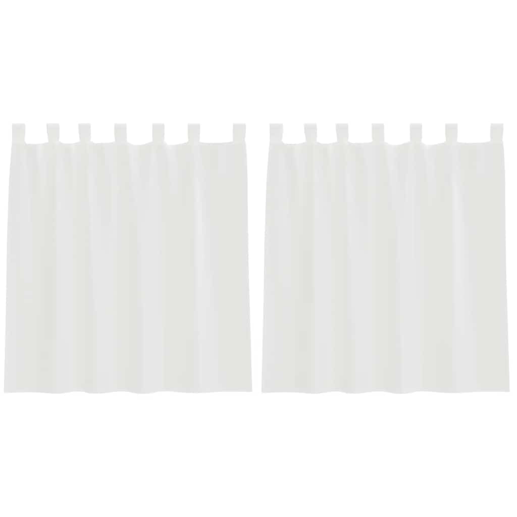 Voile Curtains with Loops 2 pcs White 140x140 cm