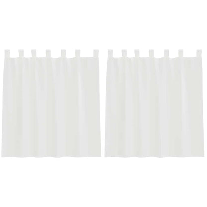 Voile Curtains with Loops 2 pcs White 140x140 cm
