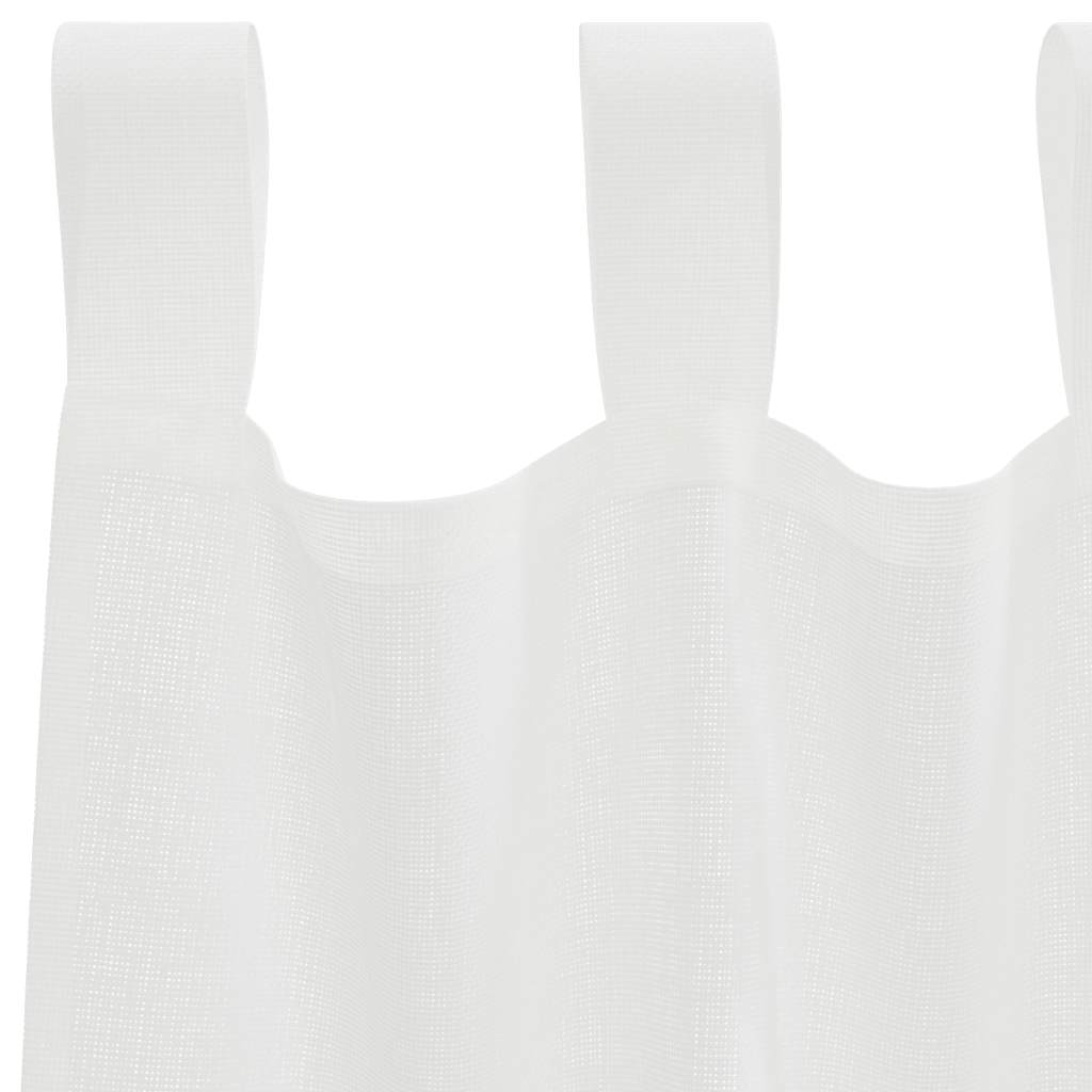 Voile Curtains with Loops 2 pcs White 140x140 cm
