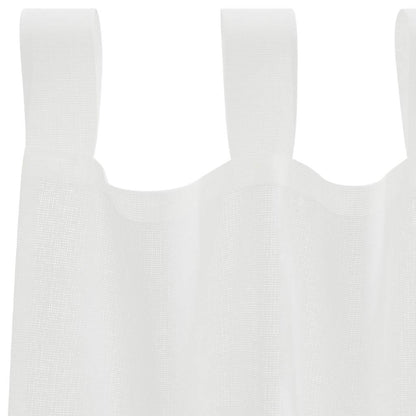 Voile Curtains with Loops 2 pcs White 140x140 cm