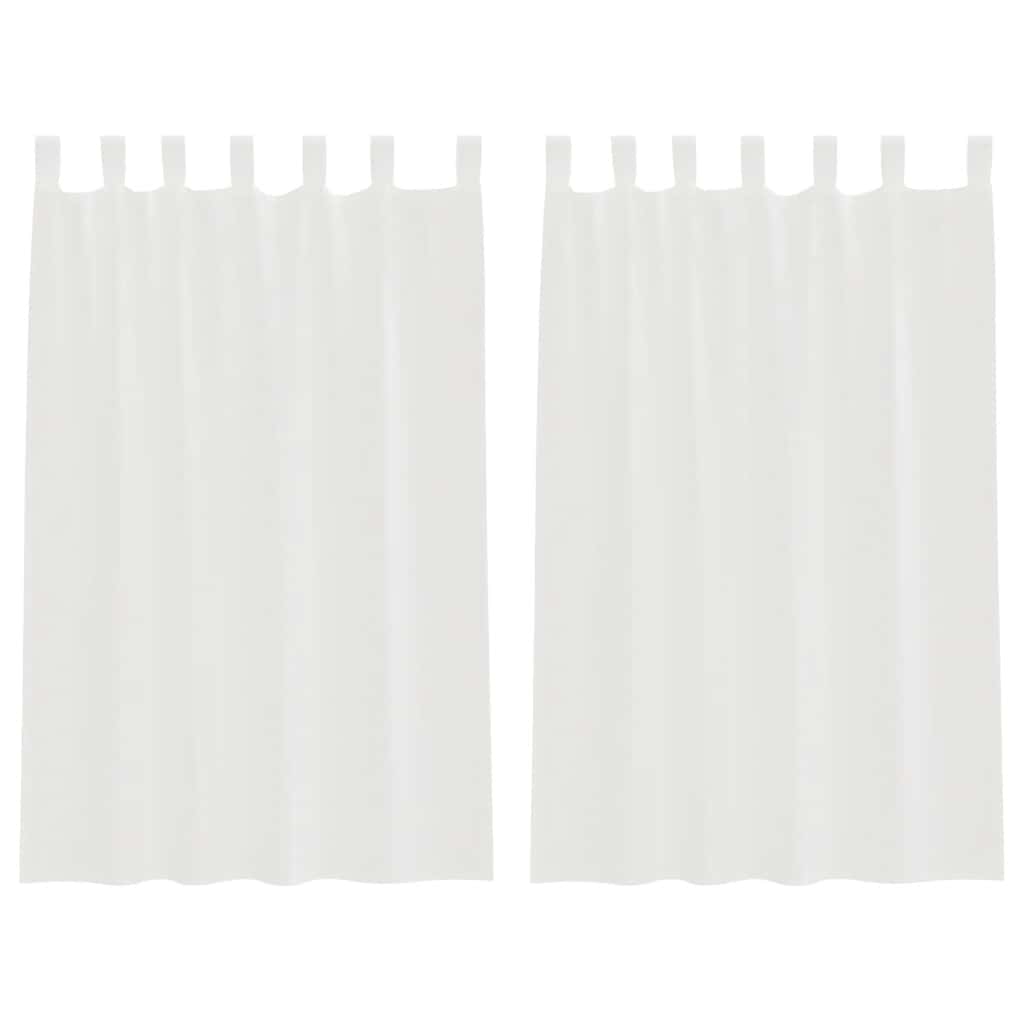 Voile Curtains with Loops 2 pcs White 140x175 cm