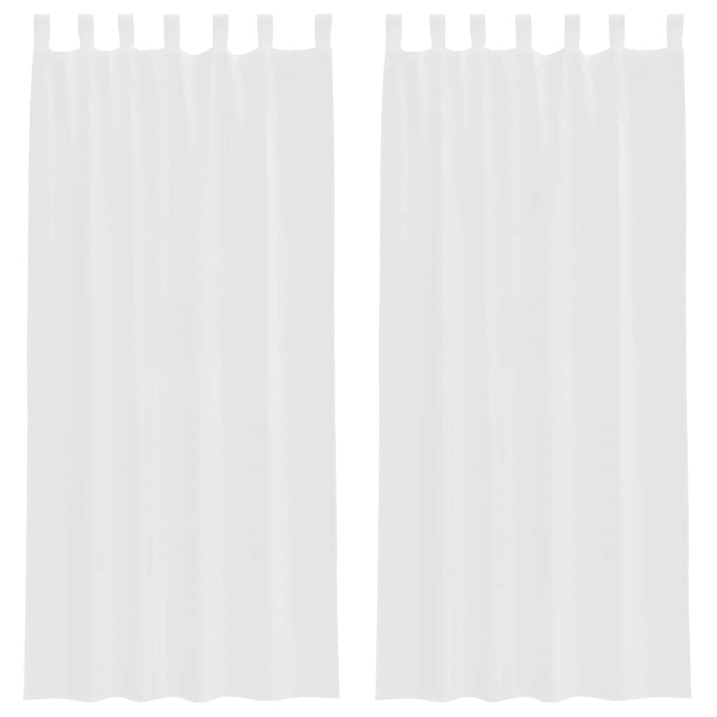 Voile Curtains with Loops 2 pcs White 140x225 cm