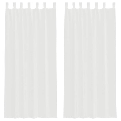 Voile Curtains with Loops 2 pcs White 140x225 cm