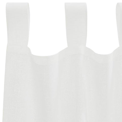 Voile Curtains with Loops 2 pcs White 140x225 cm