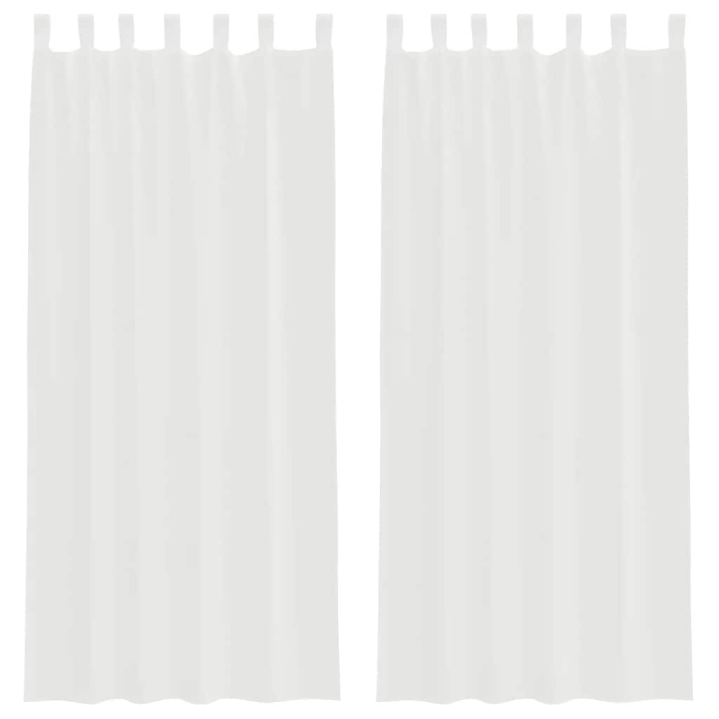 Voile Curtains with Loops 2 pcs White 140x245 cm