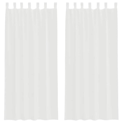Voile Curtains with Loops 2 pcs White 140x245 cm
