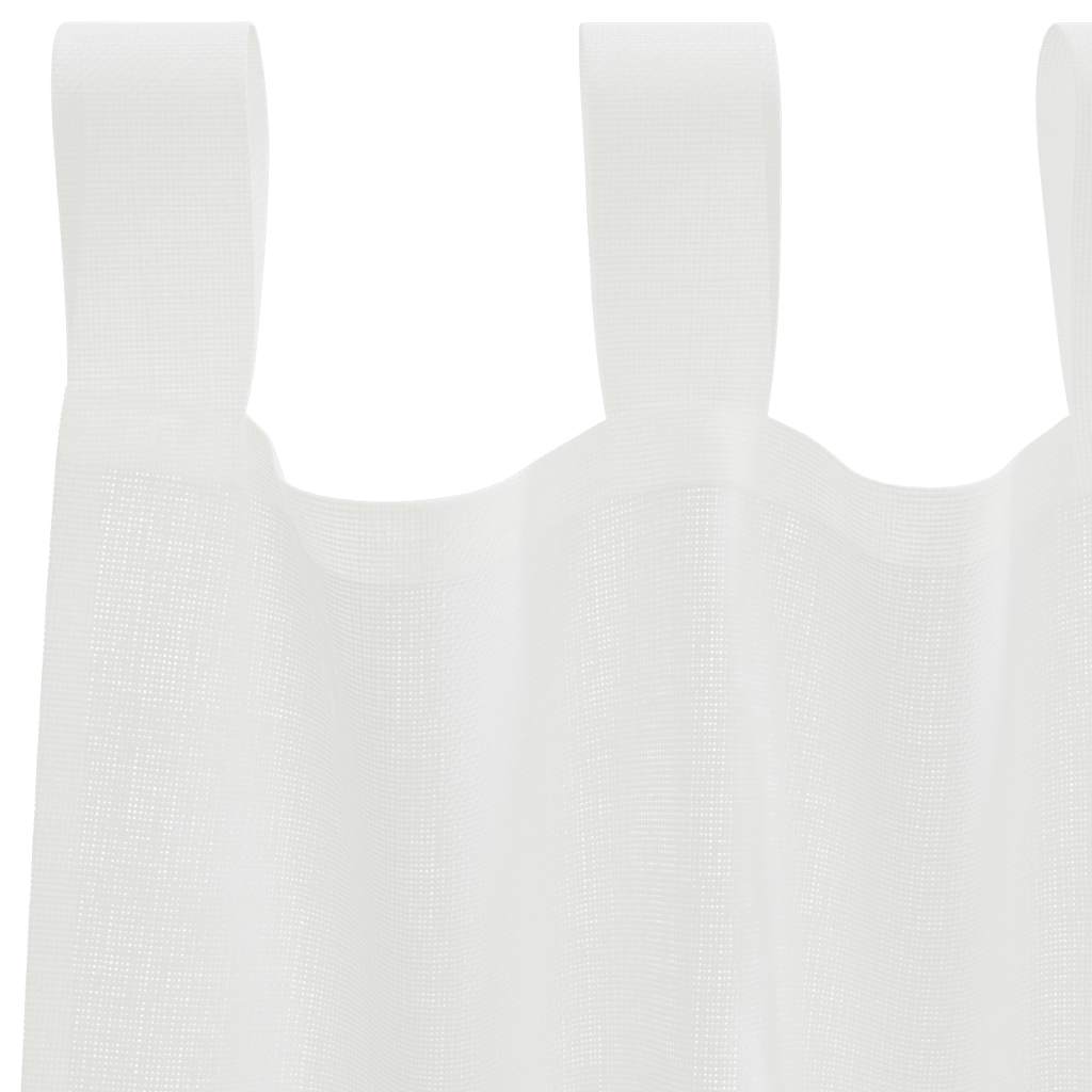 Voile Curtains with Loops 2 pcs White 140x245 cm