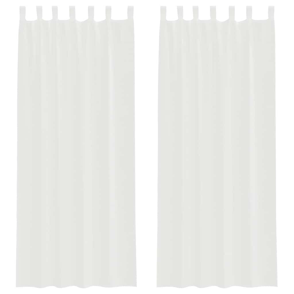 Voile Curtains with Loops 2 pcs White 140x260 cm