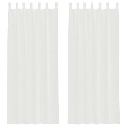Voile Curtains with Loops 2 pcs White 140x260 cm