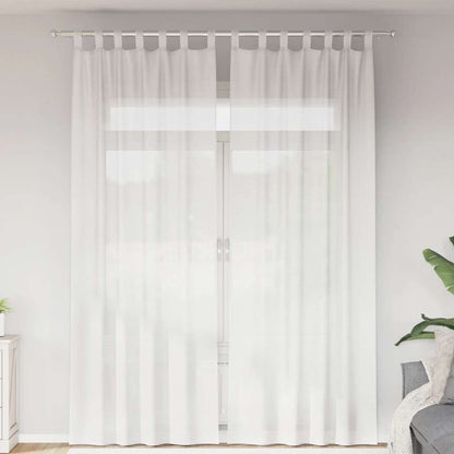 Voile Curtains with Loops 2 pcs White 140x260 cm