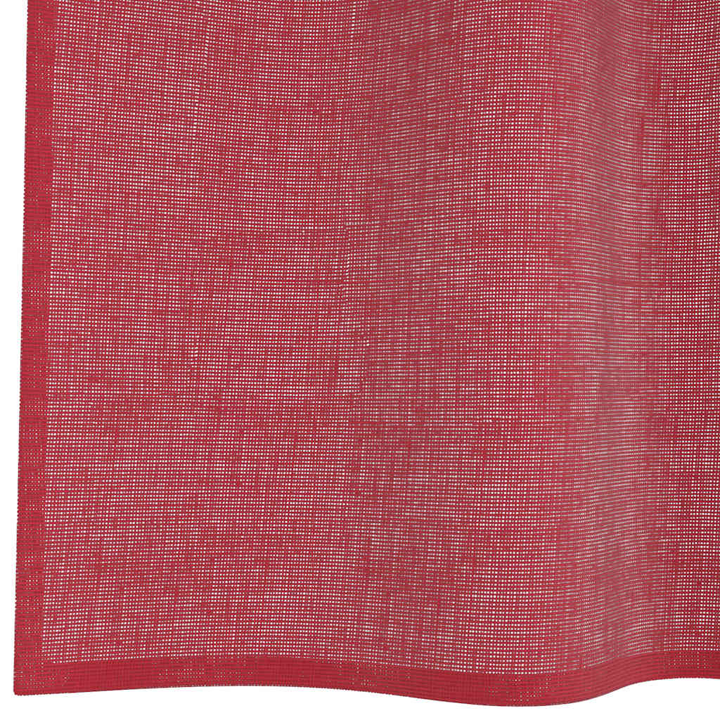 Voile Curtains with Loops 2 pcs Wine Red 140x140 cm
