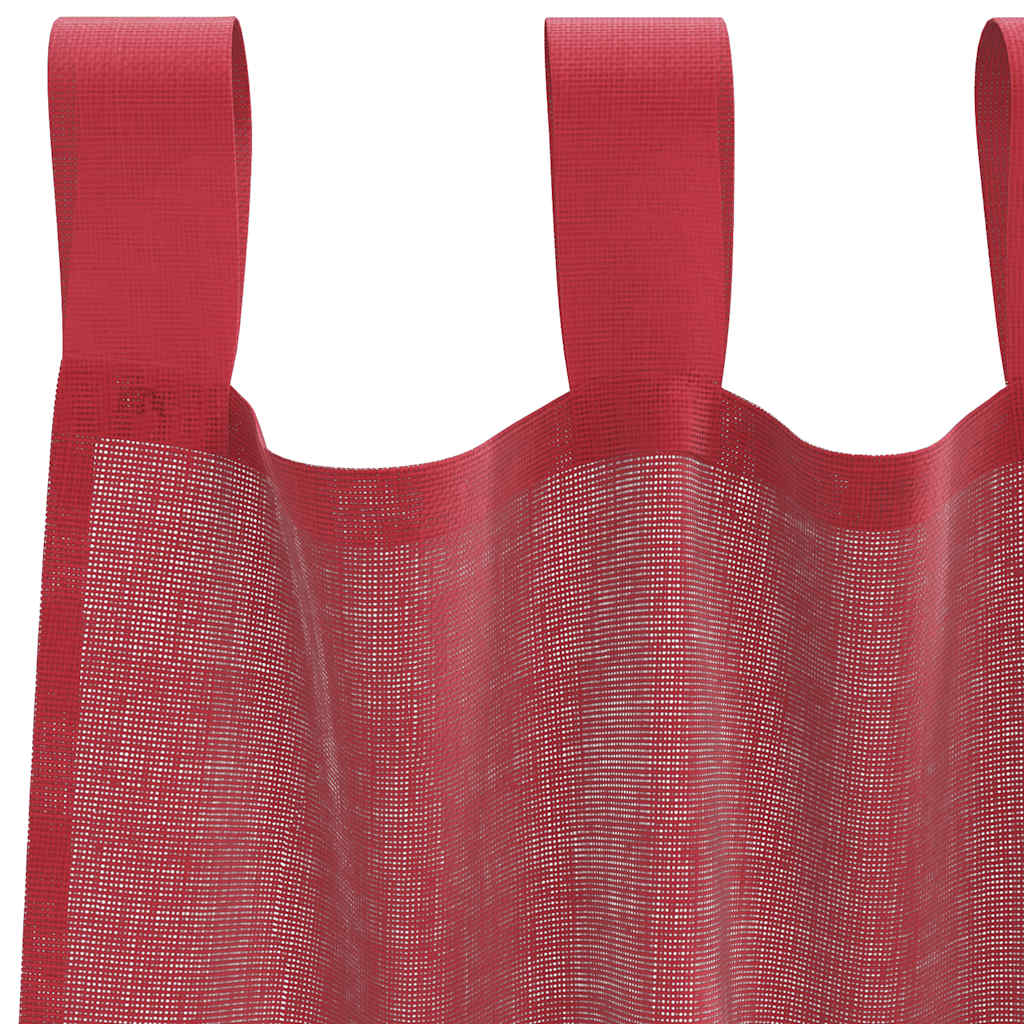 Voile Curtains with Loops 2 pcs Wine Red 140x225 cm