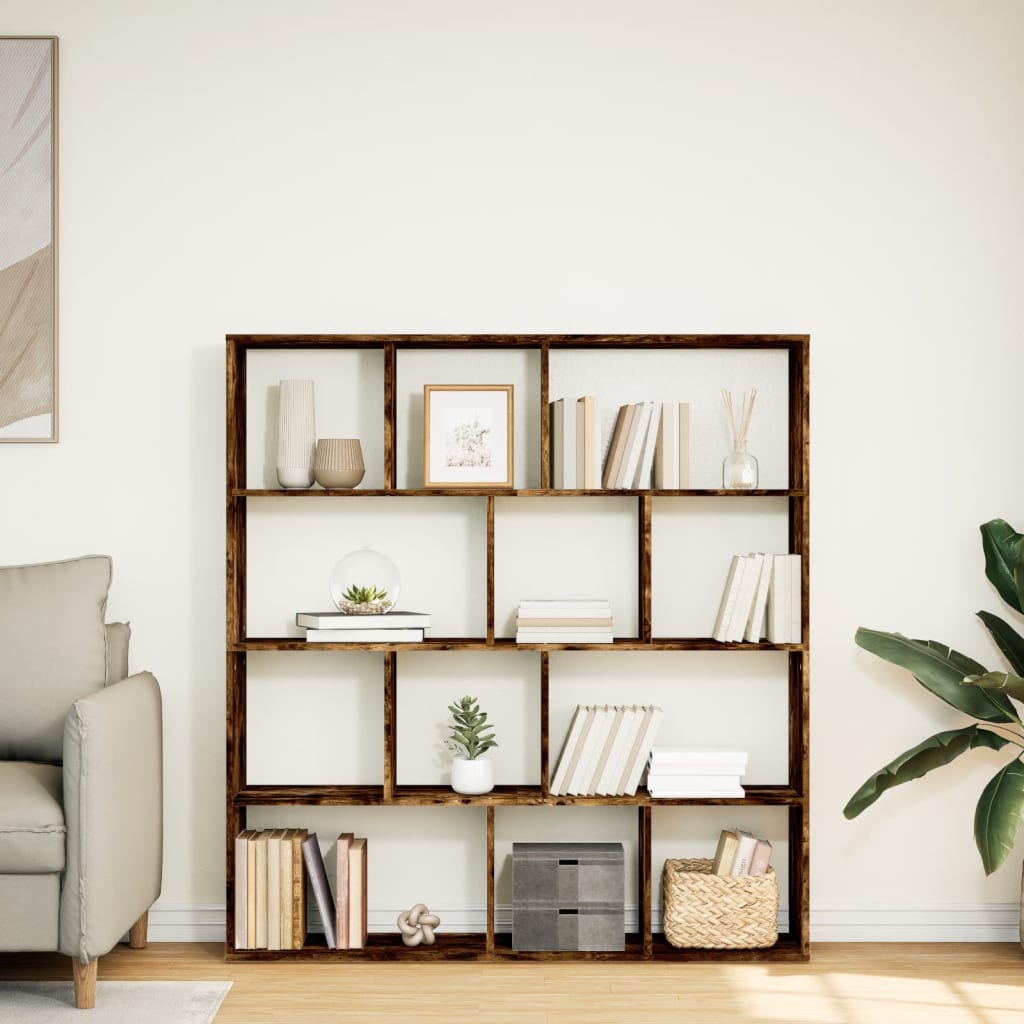 Book Cabinet Smoked Oak 132x29x141,5 cm Engineered Wood