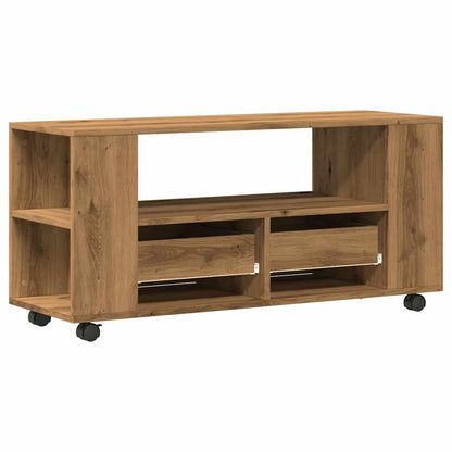 TV Cabinet with Wheels Artisan Oak 102x34,5x43 cm Engineered Wood