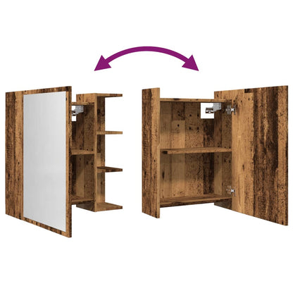 Bathroom Mirror Cabinet Old Wood 62.5x20.5x64cm Engineered Wood