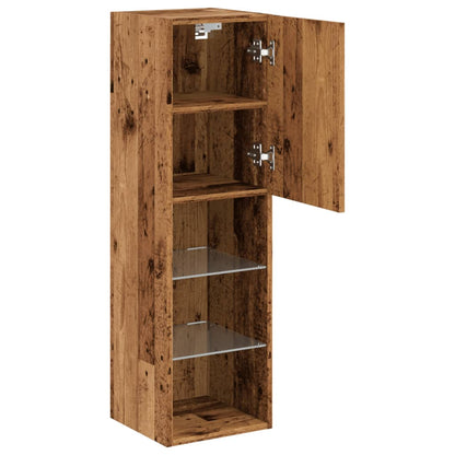 TV Cabinet with LED Lights Old Wood 30,5x30x102 cm