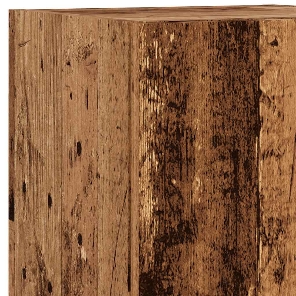 2 Piece TV Cabinet Set with LED Lights Old Wood 30,5x30x102 cm