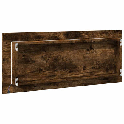 LED Bathroom Mirror Smoked Oak 100x8.5x37 cm Engineered Wood