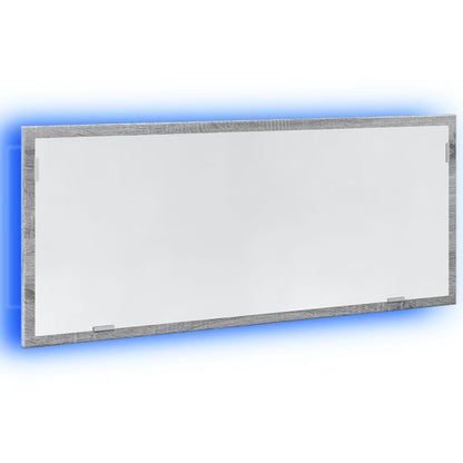 LED Bathroom Mirror Grey Sonoma 100x8,5x37 cm Engineered Wood