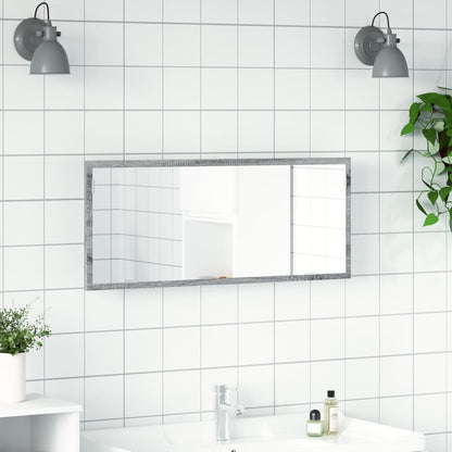LED Bathroom Mirror Grey Sonoma 100x8,5x37 cm Engineered Wood