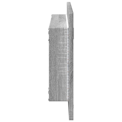 LED Bathroom Mirror Grey Sonoma 100x8,5x37 cm Engineered Wood