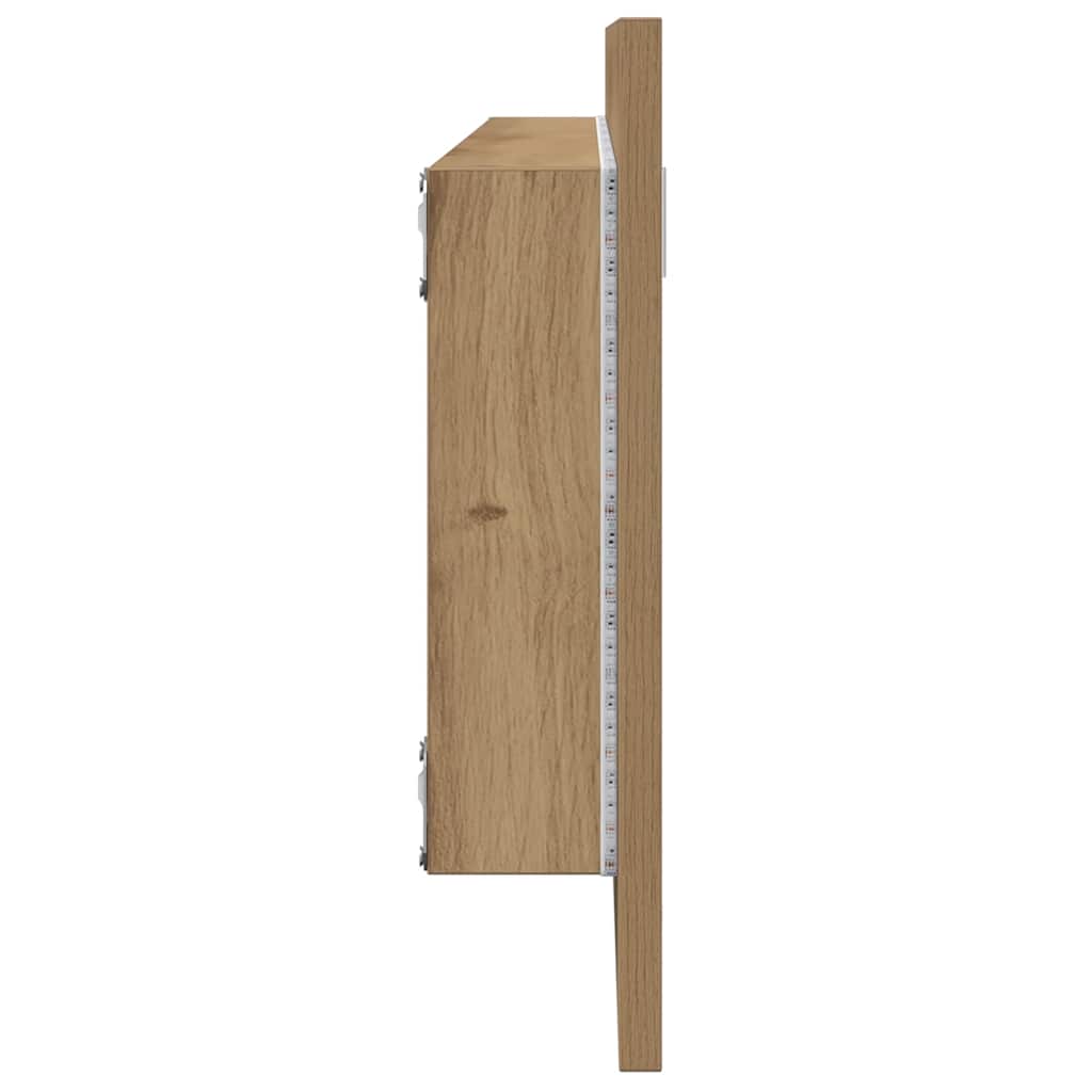 LED Bathroom Mirror Artisan Oak 100x8.5x37 cm Engineered Wood
